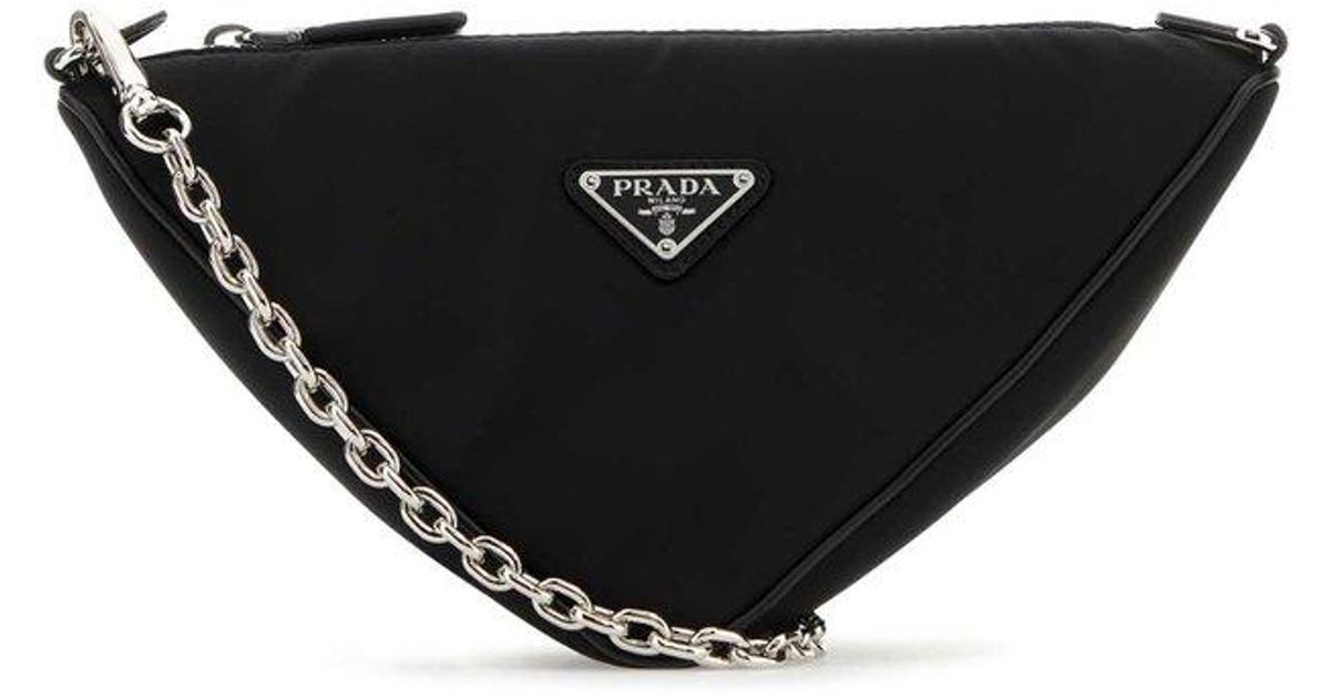 Prada Logoplaque Zipped Crossbody Bag in Black Lyst