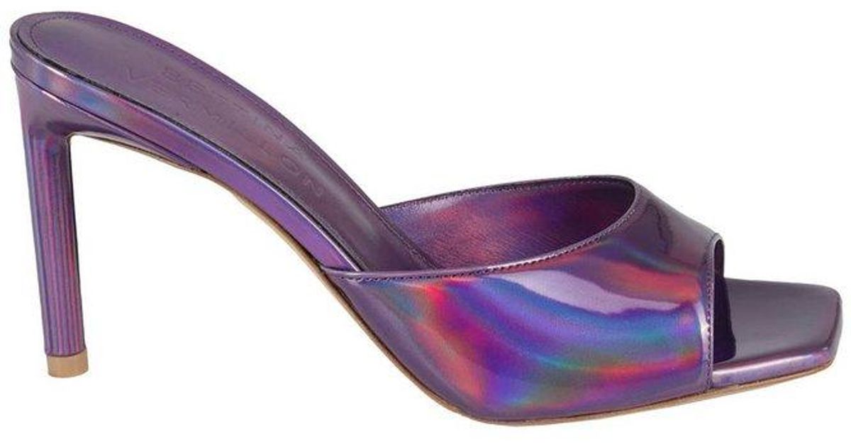 サンダル・ミュール Bettina Vermillon llic Purple Janet Sandal Model BETTINA VERMILLON Janet Laminated faux-leather Platform