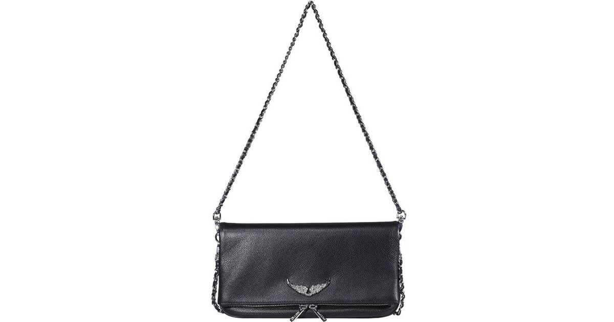 Zadig & Voltaire Rock Swing Your Wings Zipped Clutch Bag in Black Lyst