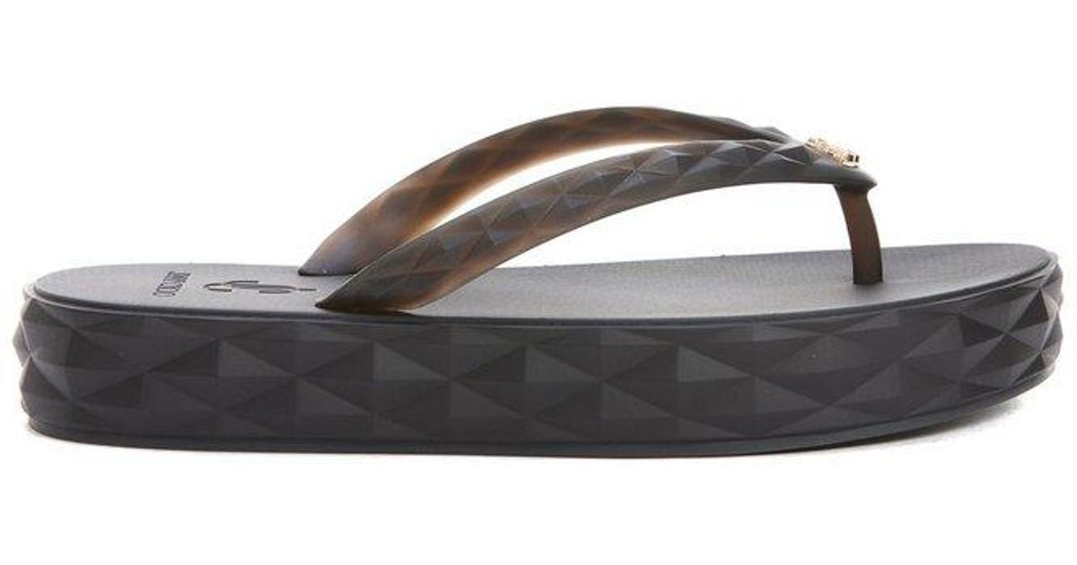 Jimmy Choo Rubber Diamond Flip-flop Sandals in Black | Lyst UK