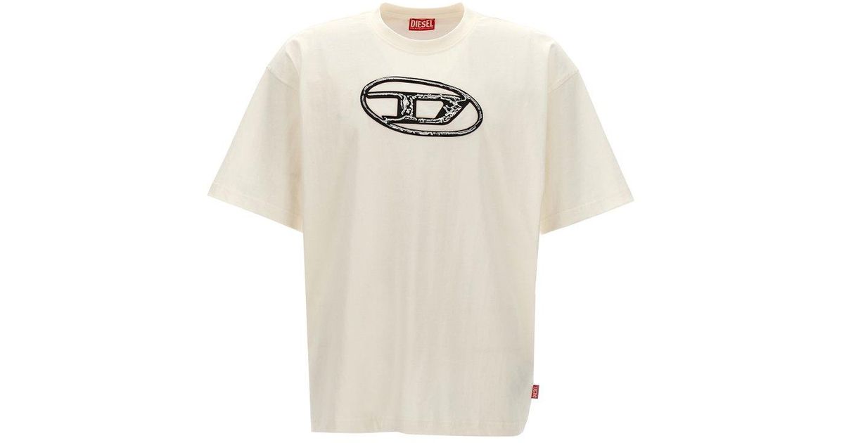 DIESEL T-Boxt-Q22 Faded T-Shirt in White for Men | Lyst
