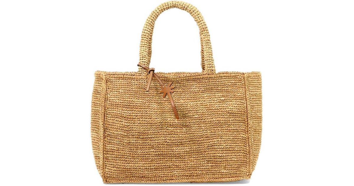 Manebí Small Raffia Tote Bag in Natural | Lyst