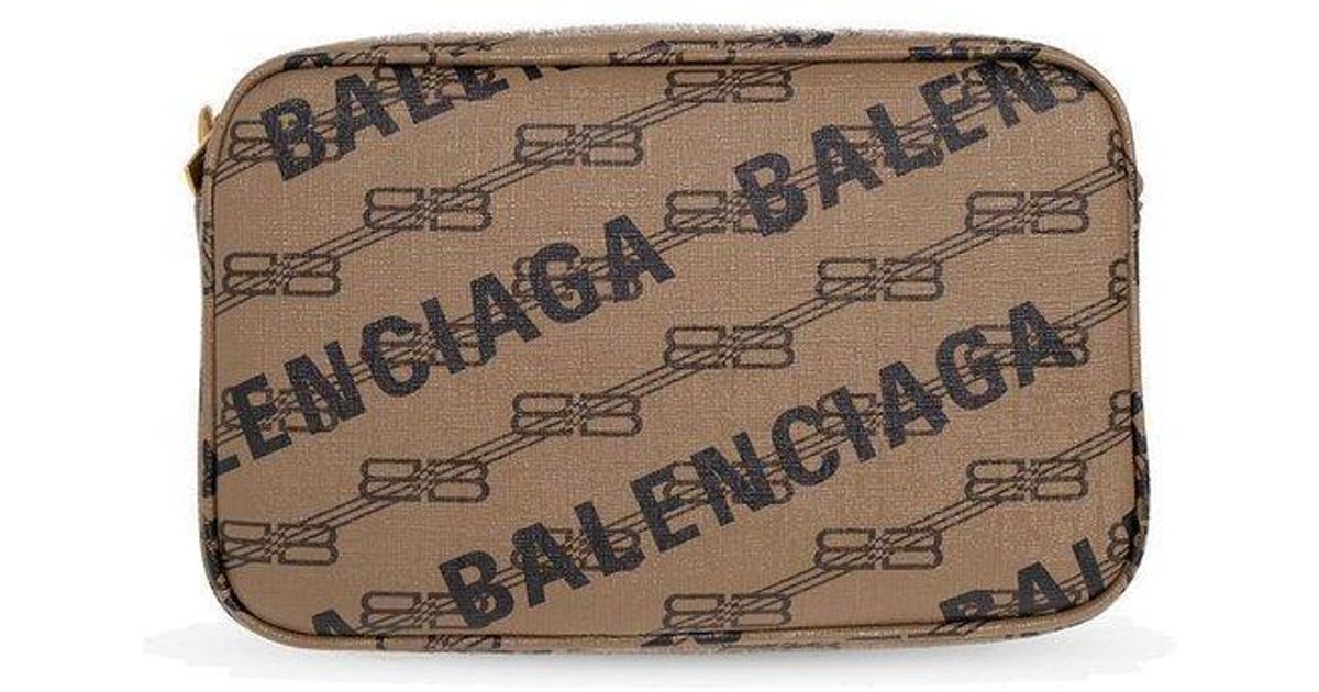 Balenciaga Leather Bb Logo Monogram Camera Crossbody Bag in Brown