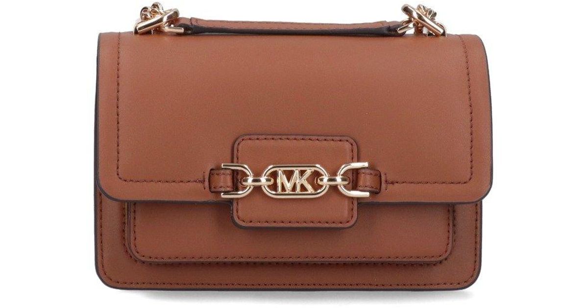 MICHAEL Michael Kors Heather Extra Small Crossbody Bag in Brown | Lyst