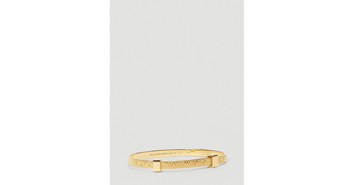 Balenciaga Force Striped Bracelet in Gold (Metallic) for Men | Lyst