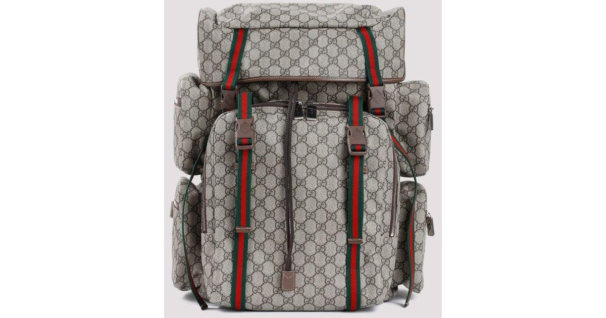 Gucci GG Supreme Backpack in Gray for Men | Lyst