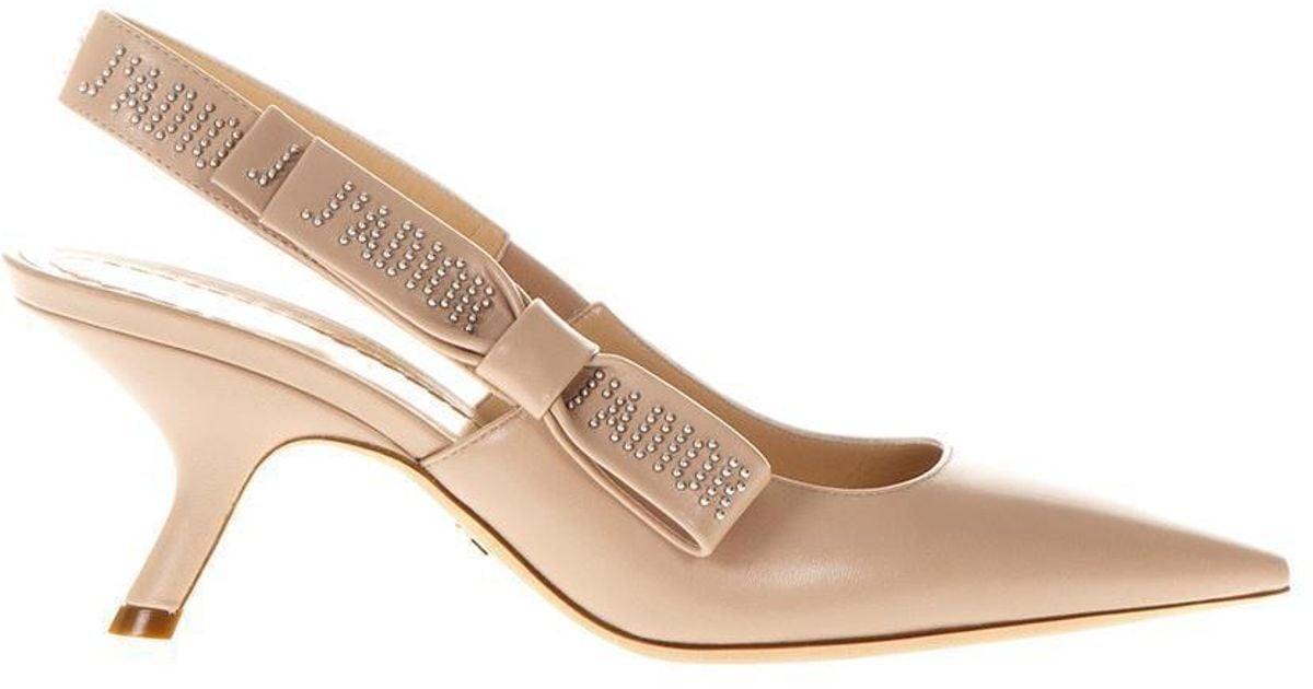 Dior J a Studded Slingback Pumps in Pink Lyst Canada