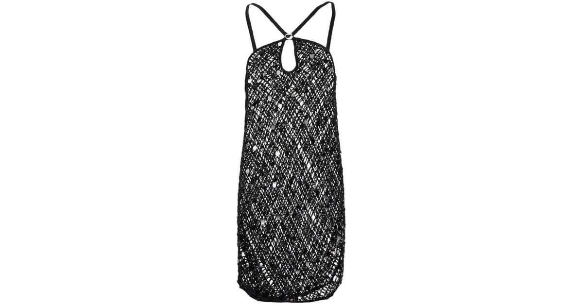 Coperni Sequin Crochet Dress in Black | Lyst