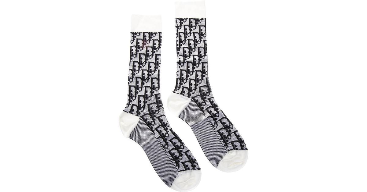 Dior Homme All Over Logo Print Socks in Gray for Men | Lyst