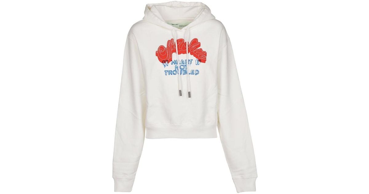 Off white heart not troubled sales hoodie