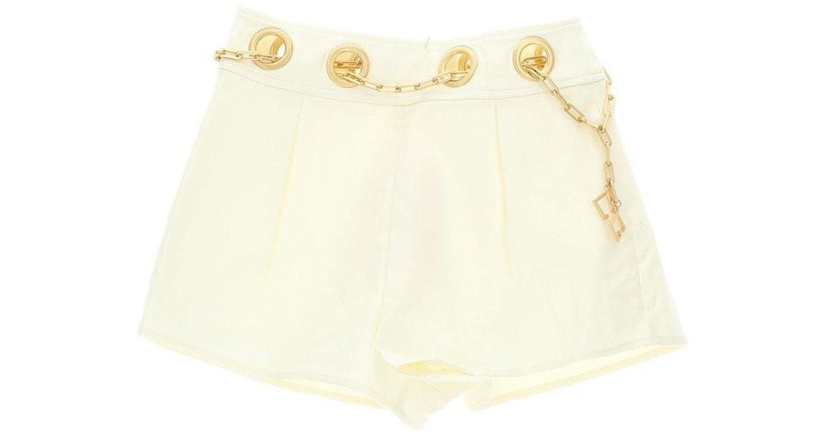Cult Gaia Lucia Grommet Waist Shorts in White | Lyst