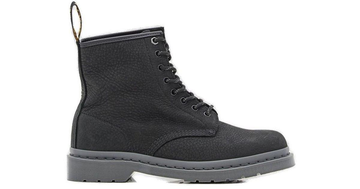 Dr. Martens 1460 Mono Milled Nubuck Lace-up Boots in Black for Men | Lyst