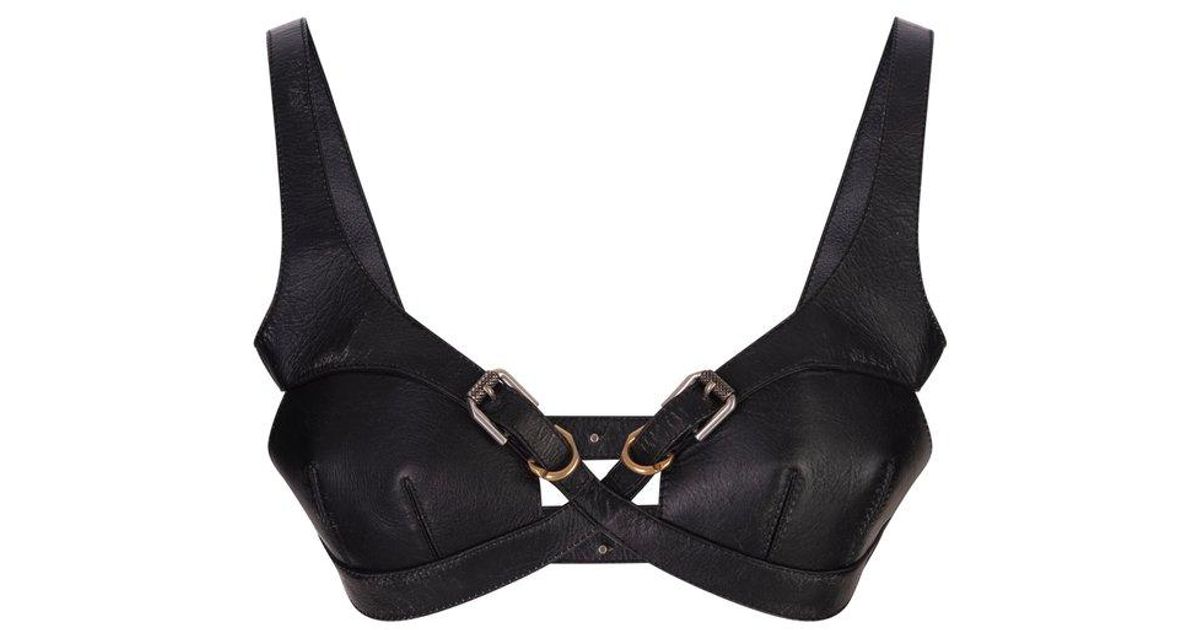 Givenchy Leather Bra With Crisscross Effect in Black Lyst