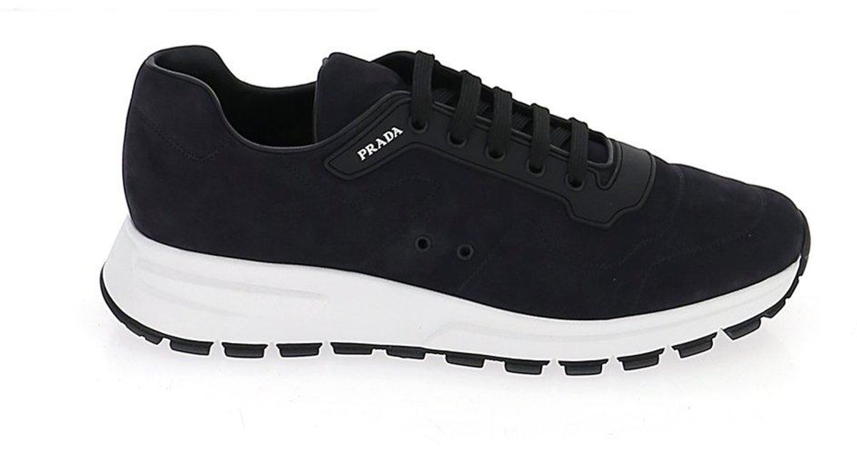 prax 01 leather and technical fabric sneakers