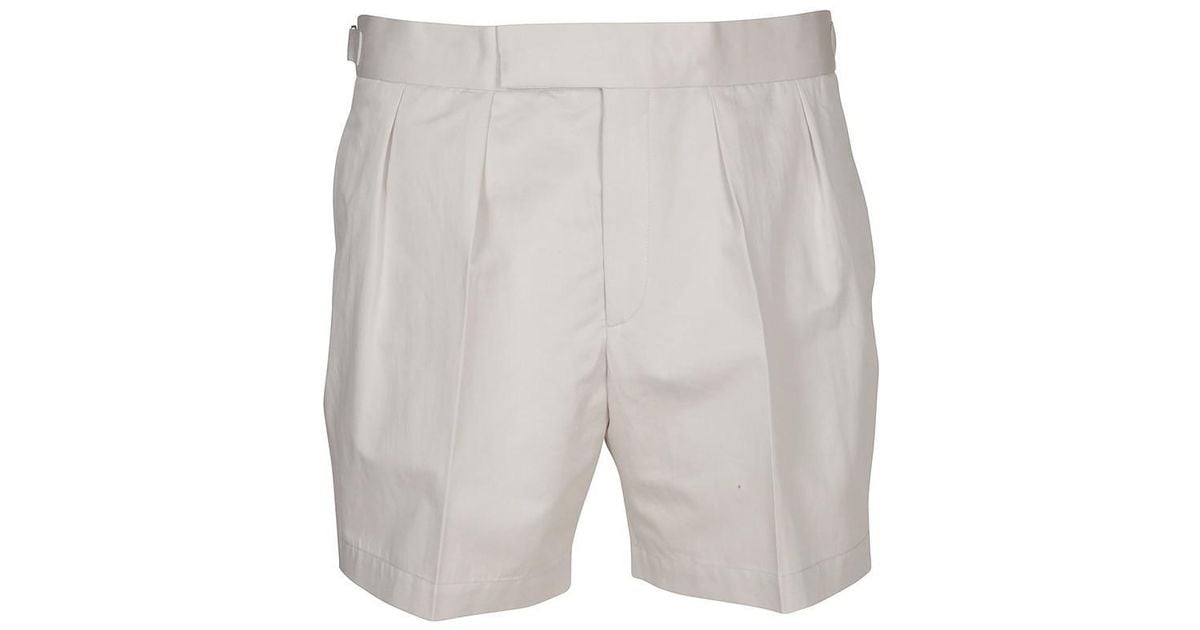Neil Barrett Cotton Pleated Shorts in White for Men Lyst