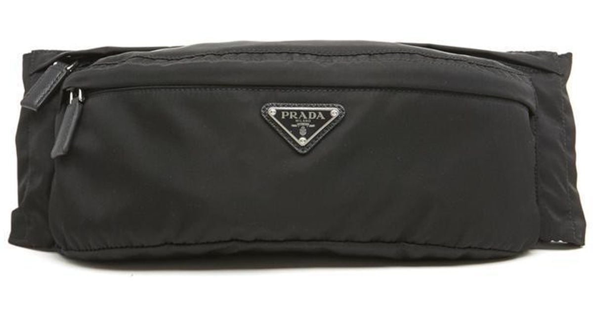 prada black logo crossbody belt bag