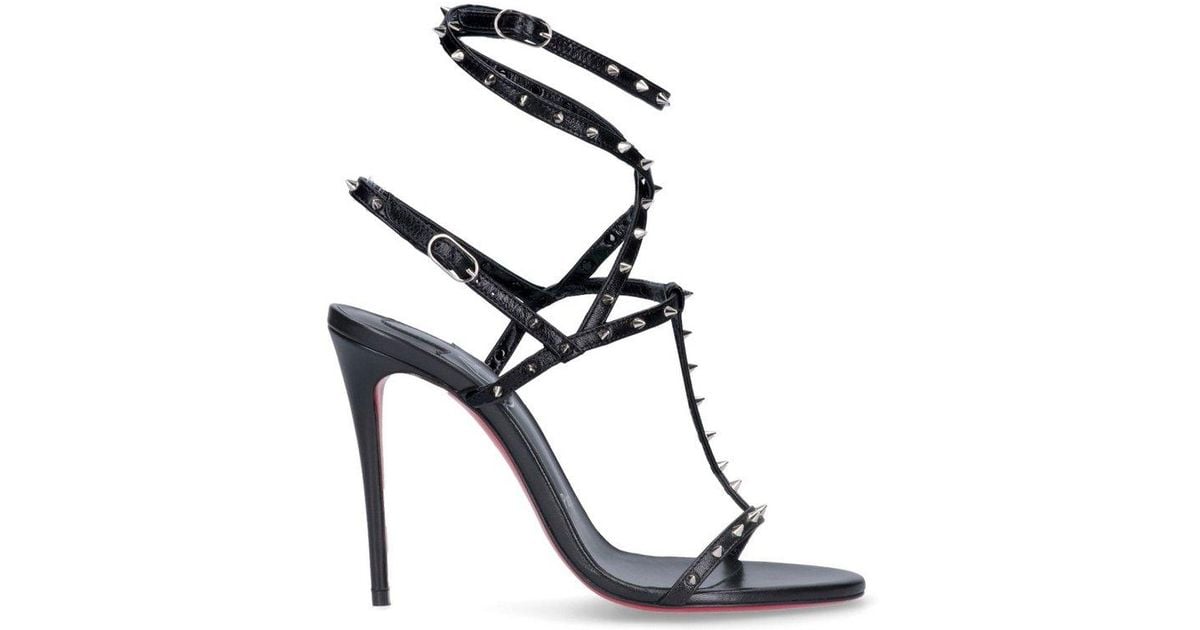 Christian Louboutin Open Toe High Heel Sandals in Black