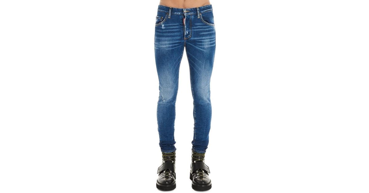DSquaredÂ² Denim Faded Straight Jeans in Blue for Men - Lyst