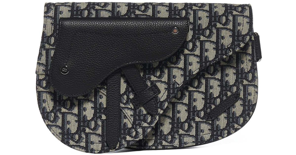 Dior Dior Oblique Jacquard Saddle Pouch Bag in Black for Men Lyst Canada