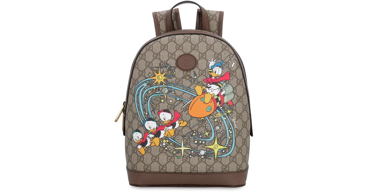 Gucci GG Supreme Fabric Backpack Donald Duck Disney X in Natural for
