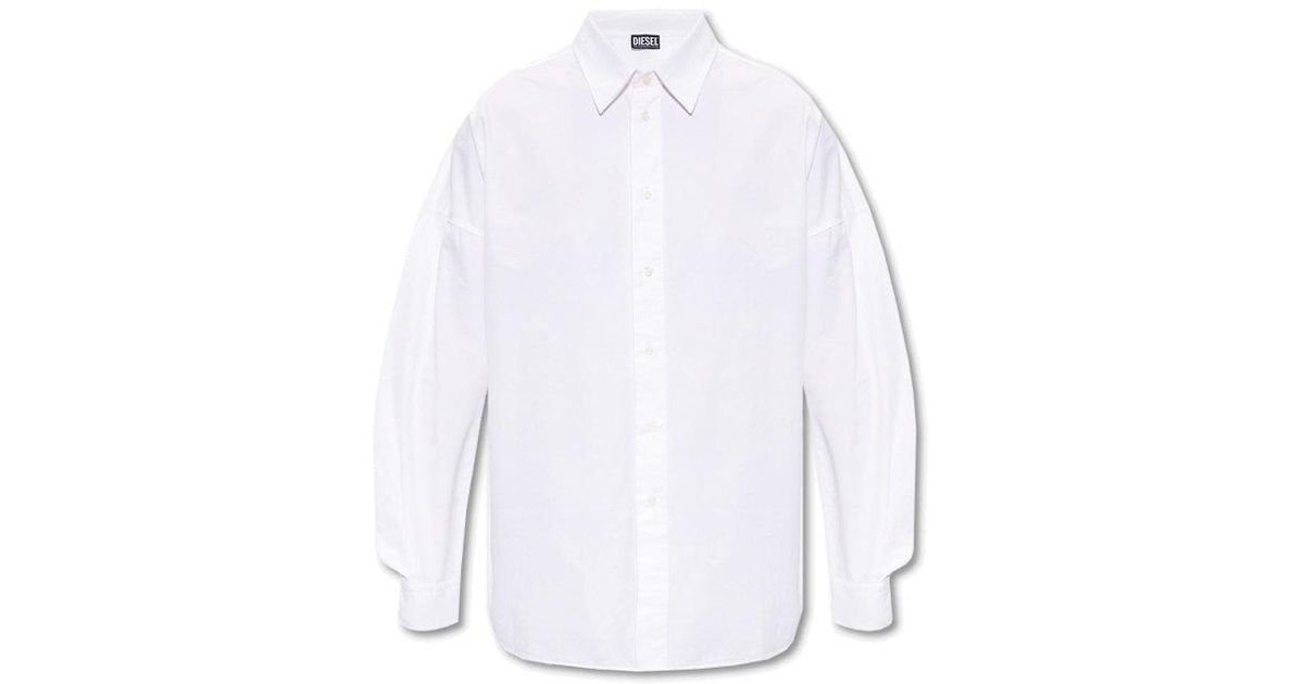 DIESEL S Limo Logo Detailed Shirt in White for Men | Lyst