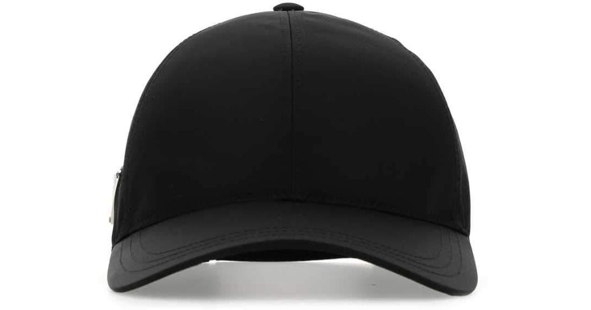 Prada Cotton Black Re-nylon Baseball Cap for Men - Save 26% | Lyst