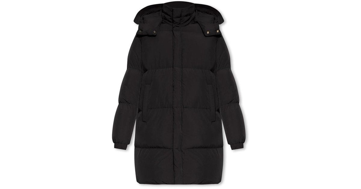 DIESEL Funnel Neck Hooded Coat in Black for Men Lyst