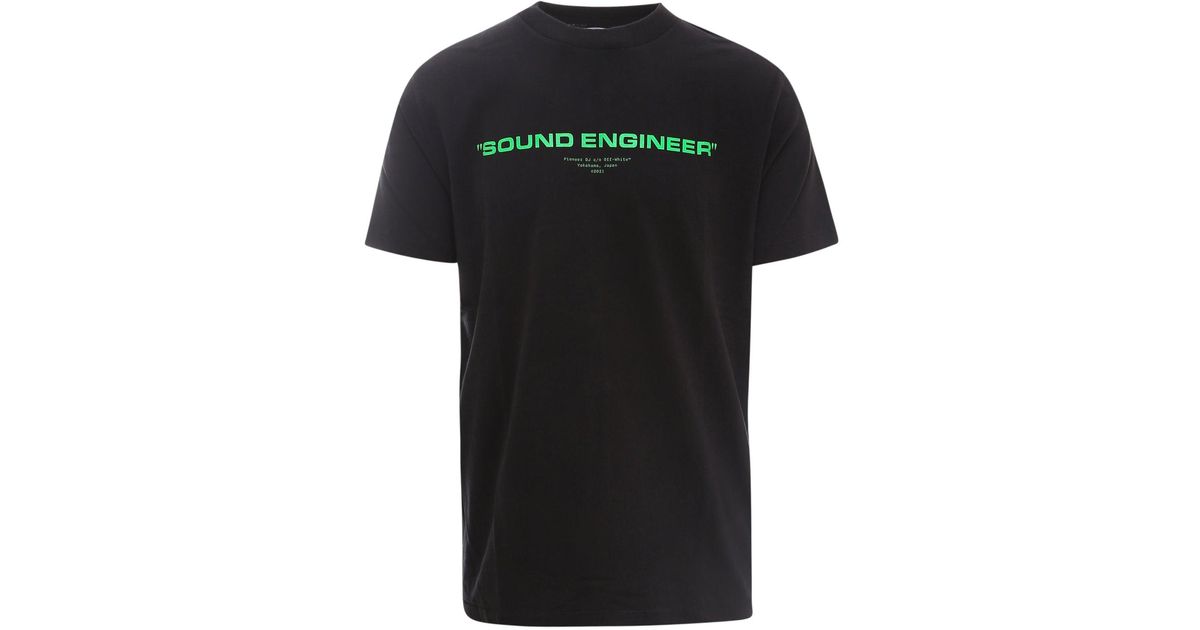 Off-White c/o Virgil Abloh X Pioneer Sound Engineer Print T-shirt in Black  for Men | Lyst