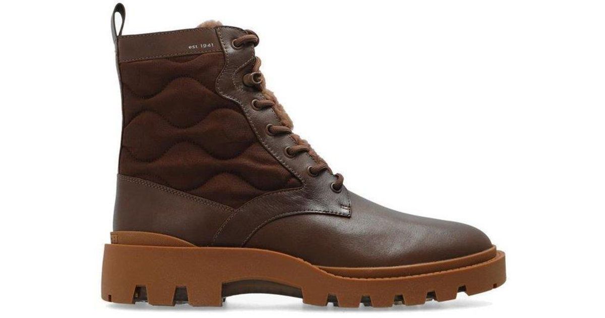 COACH Citysole Quilted Lace-up Boots in Brown for Men | Lyst