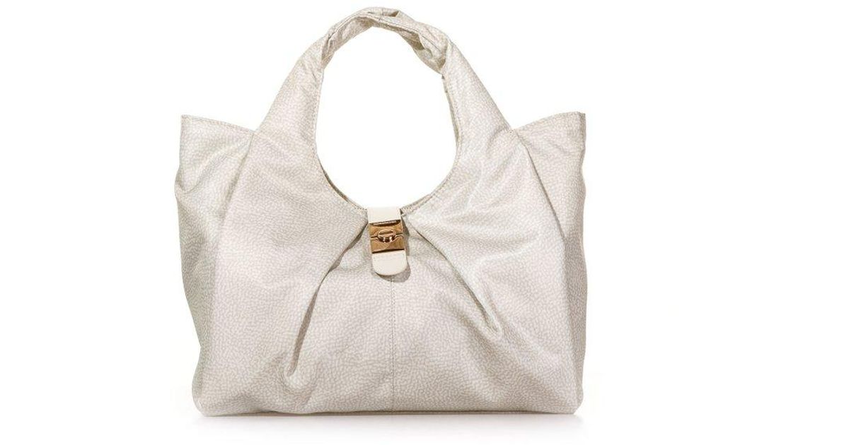 Borbonese Cortina Medium Handbag in Natural | Lyst