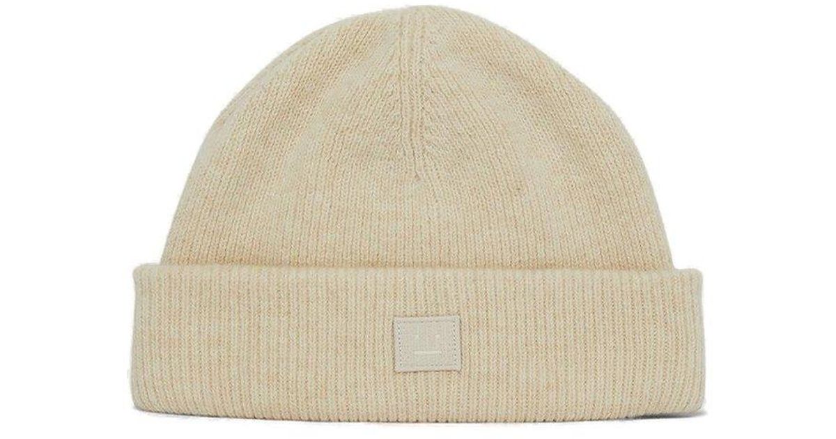 Acne Studios Wool Logo Patch Beanie in 