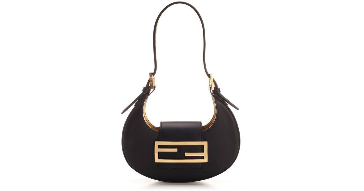 Fendi Leather Cookie Mini Hobo Bag in Black Lyst Canada