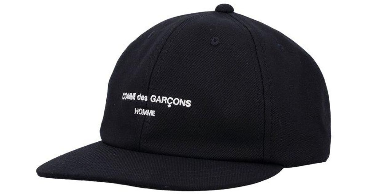 Comme des Garçons Logo Embroidered Cap in Black for Men | Lyst