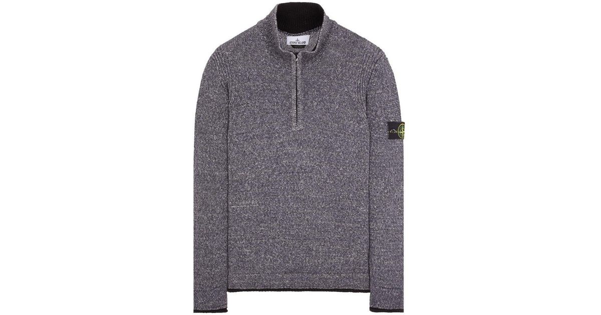 Stone Island Compass Patch Knitted Jumper In Gray For Men 