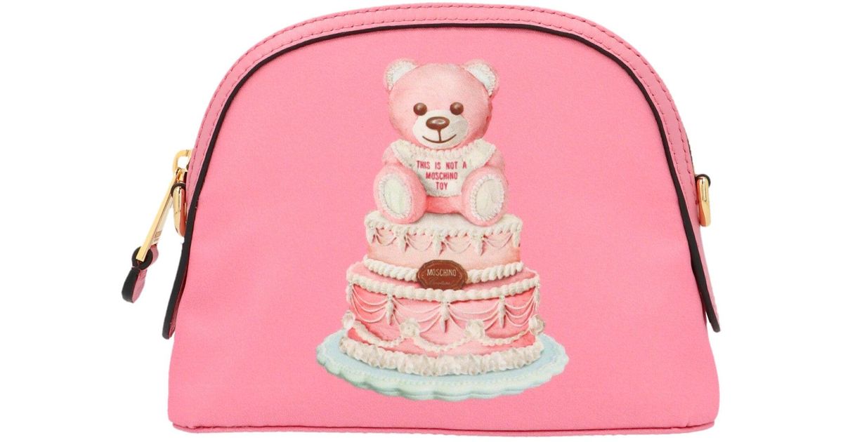 Moschino Synthetic Teddy Bear Cake Crossbody Bag in Pink - Lyst