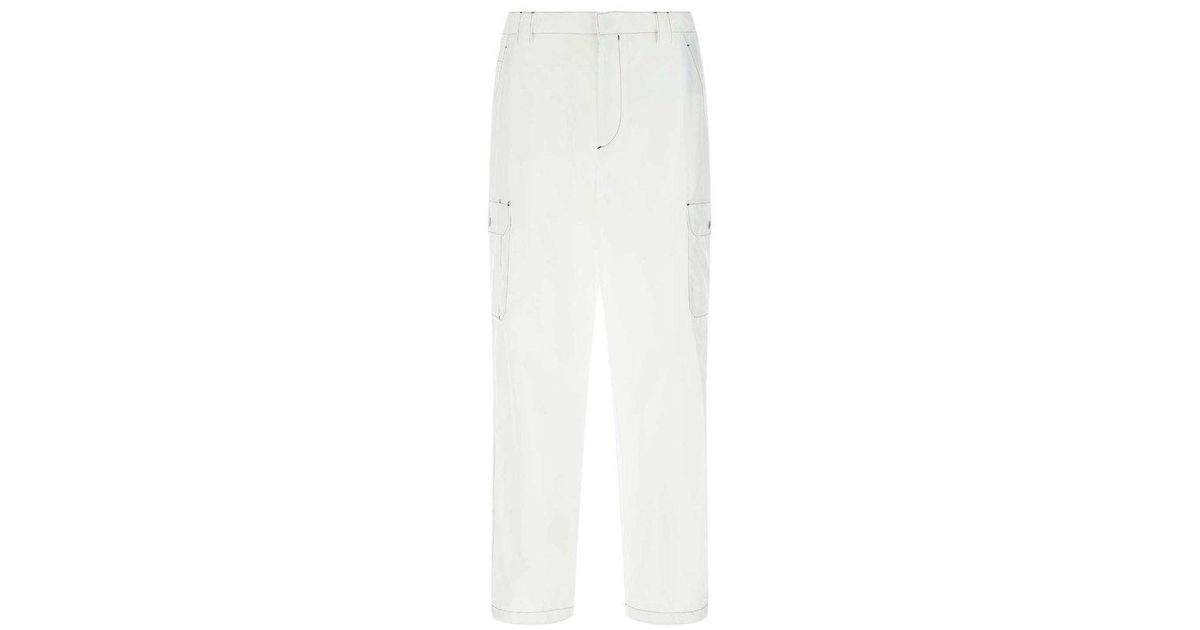 Prada White Re-nylon Cargo Pant for Men | Lyst