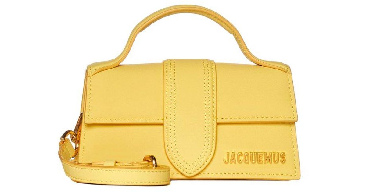Jacquemus Leather Le Bambino Mini Flap Shoulder Bag in Yellow | Lyst