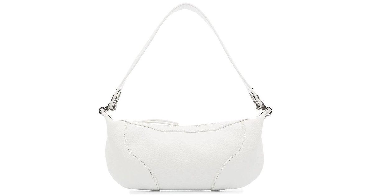 BY FAR Leather Amira Zipped Mini Shoulder Bag in White | Lyst