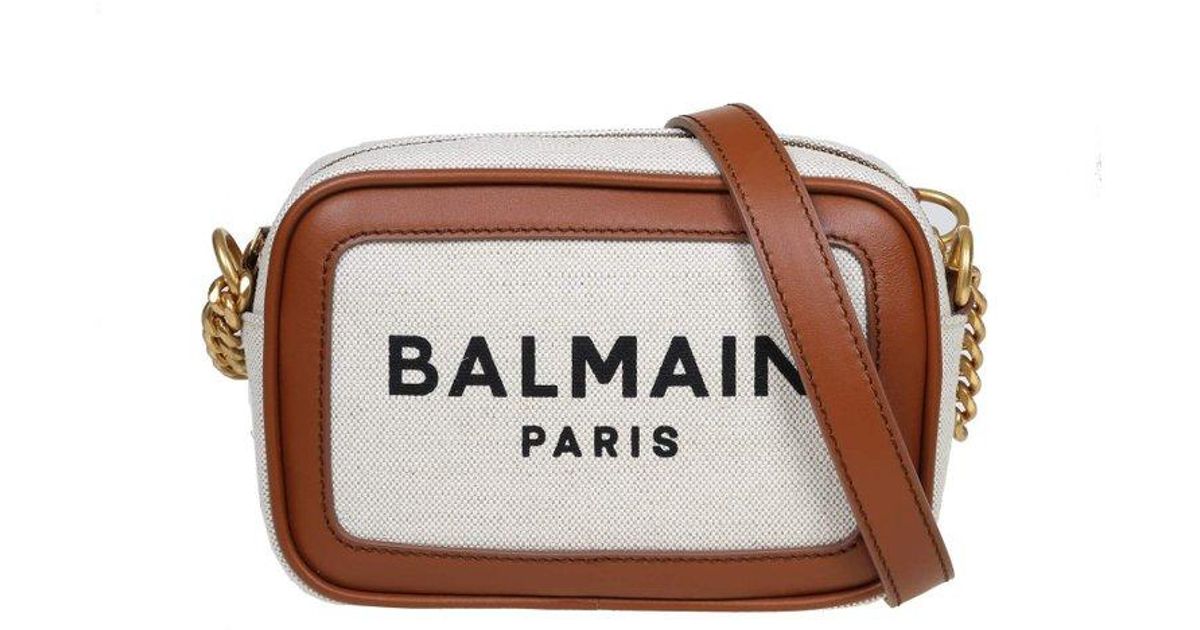 Balmain Camera Bag Barmy In Canvas And Leather Lyst