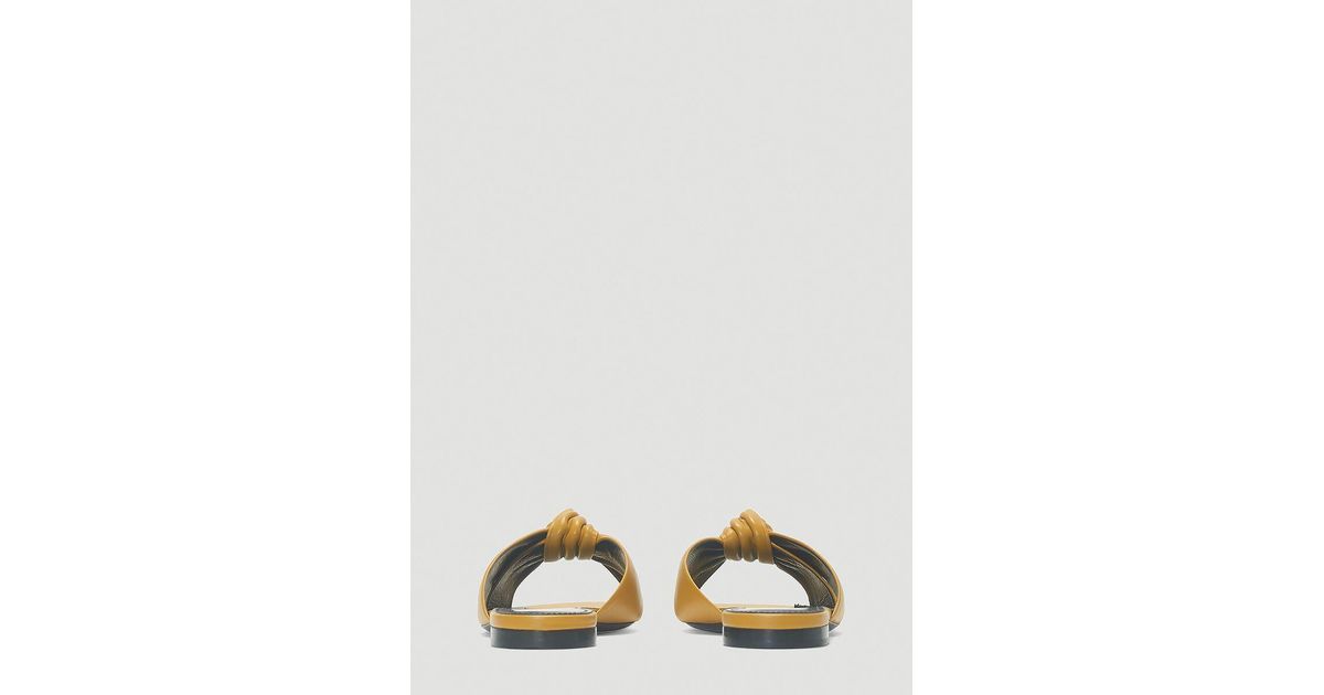 Saint Laurent Bianca Flat Sandals in Yellow | Lyst
