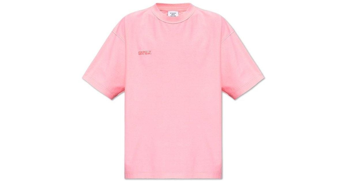 Vetements Logo T-Shirt in Pink for Men | Lyst Vetements Logo T-Shirt in Pink for Men | Lyst