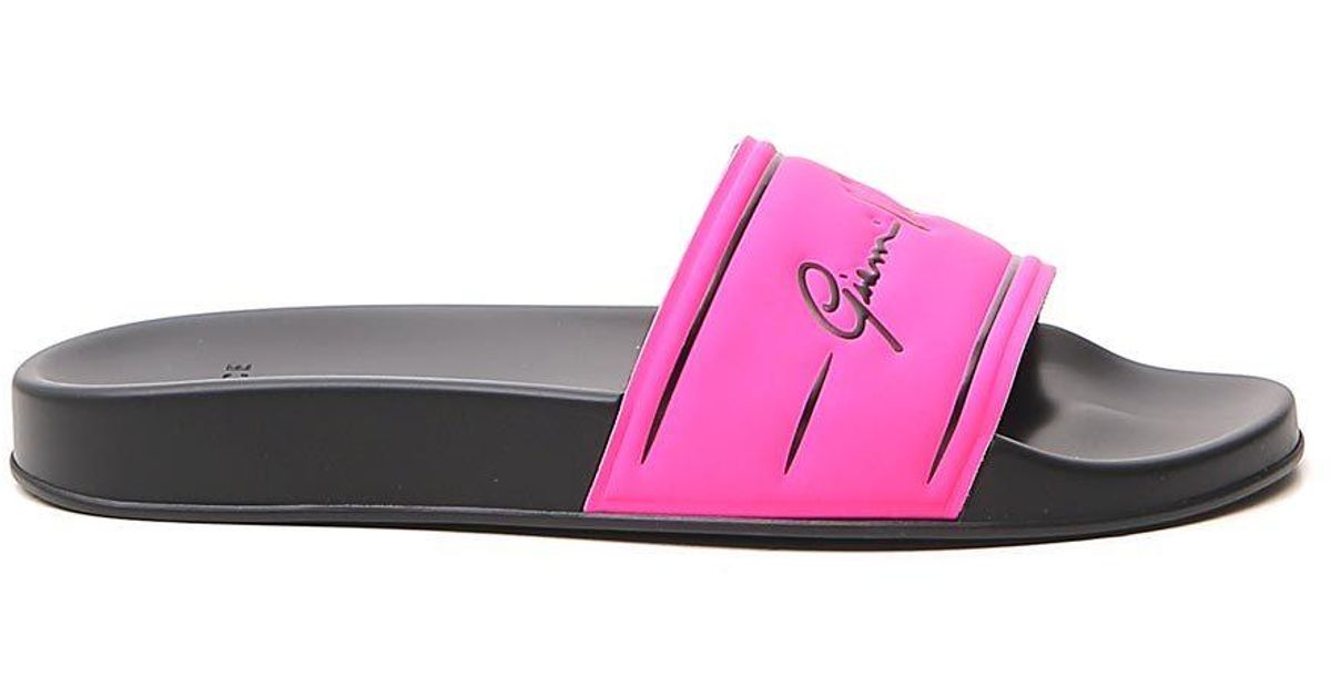 pink versace slides
