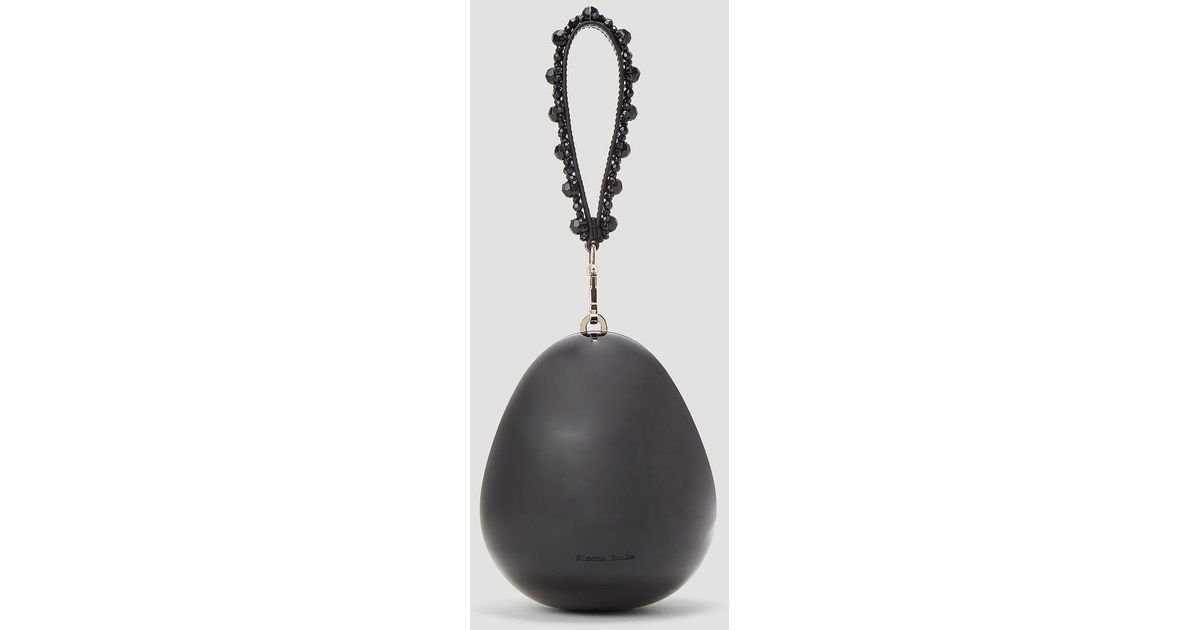 Simone Rocha Leather Mini Egg-Shaped Clutch Bag in Black | Lyst