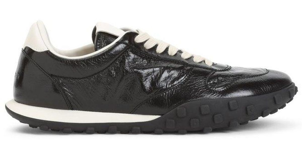 Jil Sander Shiny Low-Top Sneakers in Black for Men | Lyst UK