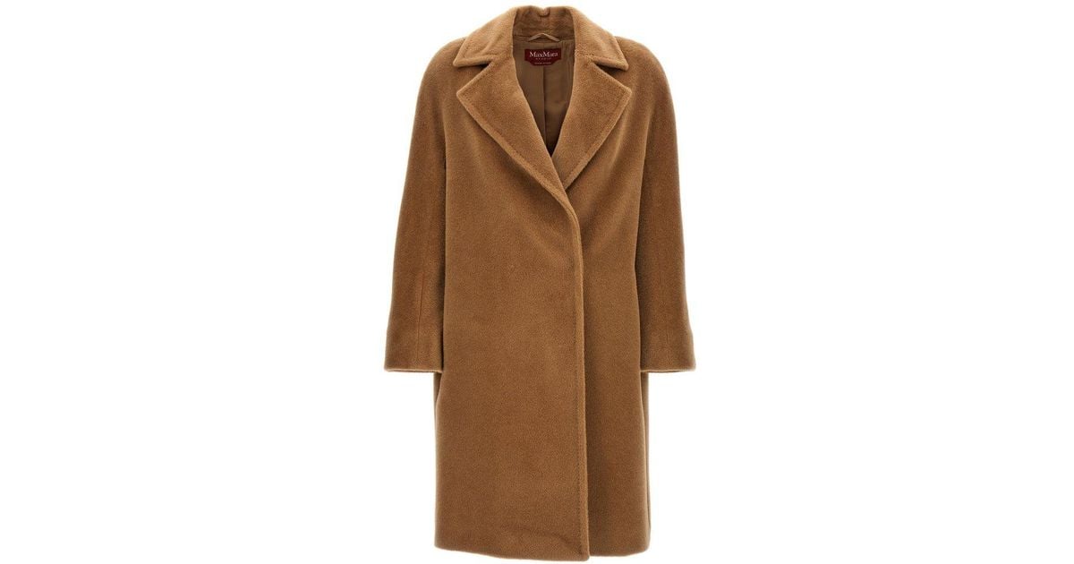 【送料&関税込】Max Mara Studio Caramel Alpaca Blend Sidney Max Mara Caramel Alpaca Blend Sidney Coat in Natural | Lyst