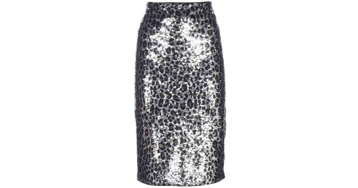 MICHAEL Michael Kors Sequin Embellished Pencil Skirt in Black | Lyst