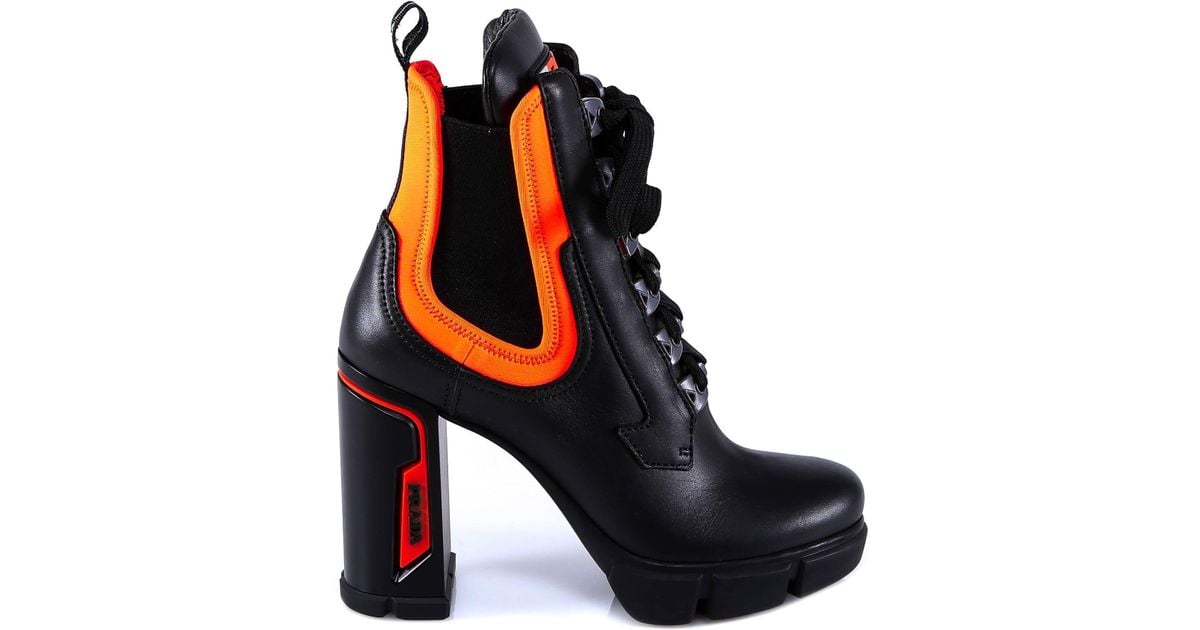 prada laced leather boots