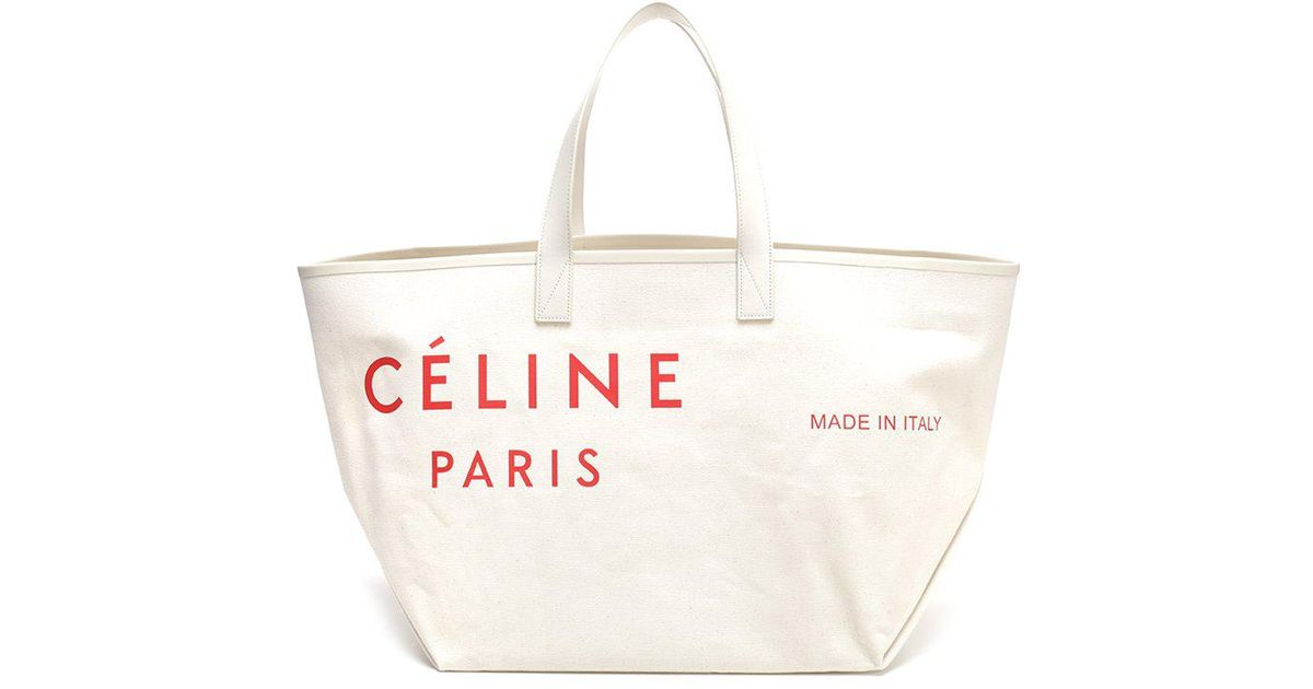 celine logo tote bag