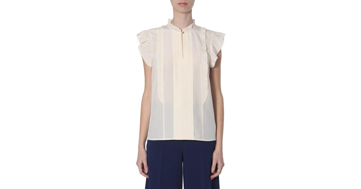 tory burch ruffle shell top