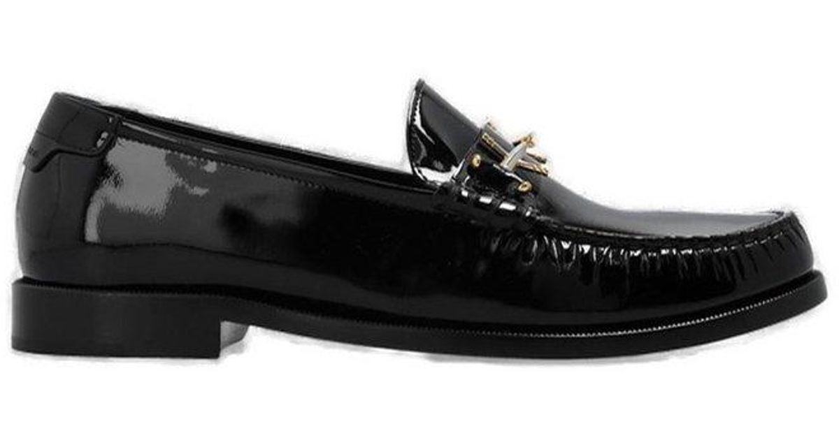 Saint Laurent Le Loafer Penny Slippers in Black for Men | Lyst